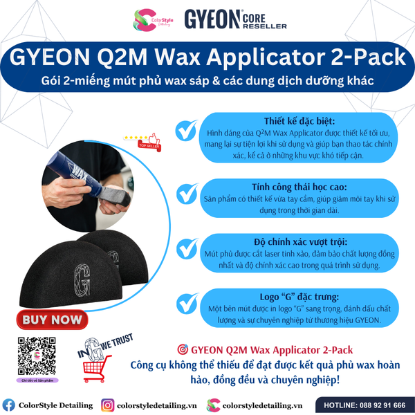  Gói 2-miếng mút phủ sáp wax GYEON Q2M Wax Applicator 2-pack 