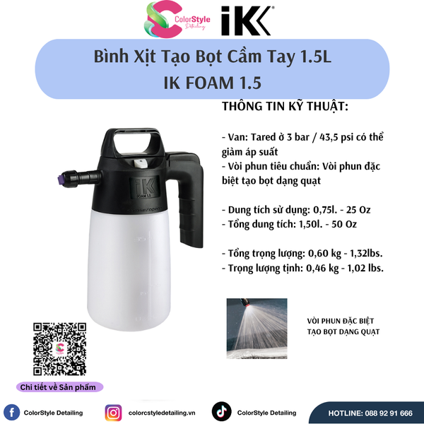  BÌNH XỊT TẠO BỌT IK FOAM PRO 2 & IK FOAM 1.5 CHÍNH HÃNG 