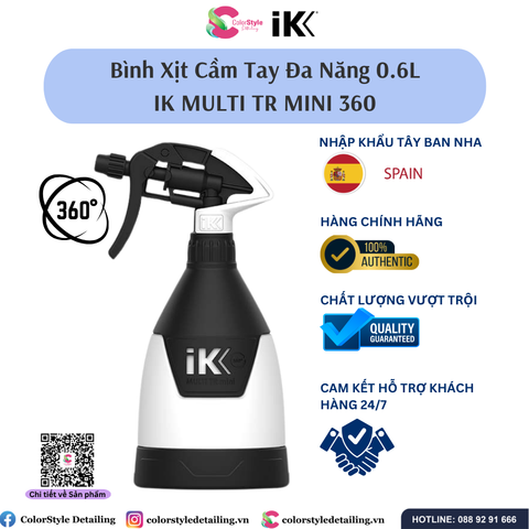  BÌNH XỊT PHUN SƯƠNG CẦM TAY XOAY 360 ĐỘ IK MULTI TR MINI 360 (0.6 Lít) 