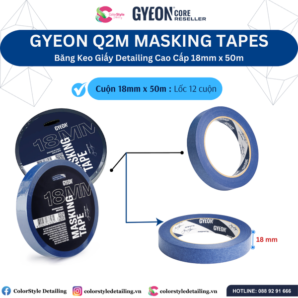  GYEON Q2M Masking Tape Băng Keo Giấy Detailing Cao Cấp Nhiều Size 