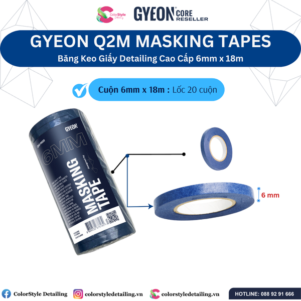  GYEON Q2M Masking Tape Băng Keo Giấy Detailing Cao Cấp Nhiều Size 