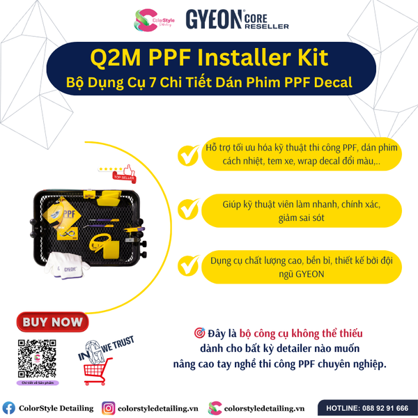  GYEON Q2M PPF Installer Kit Bộ Dụng Cụ 7 Chi Tiết Dán Phim PPF Decal 