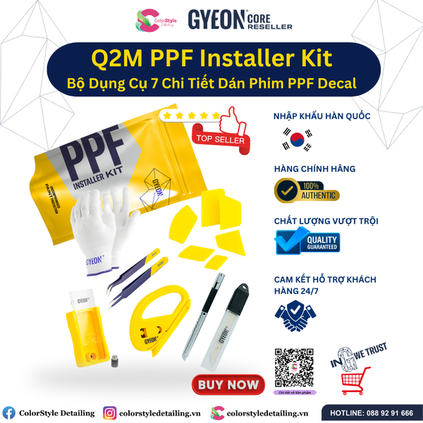 GYEON Q2M PPF Installer Kit Bộ Dụng Cụ 7 Chi Tiết Dán Phim PPF Decal 