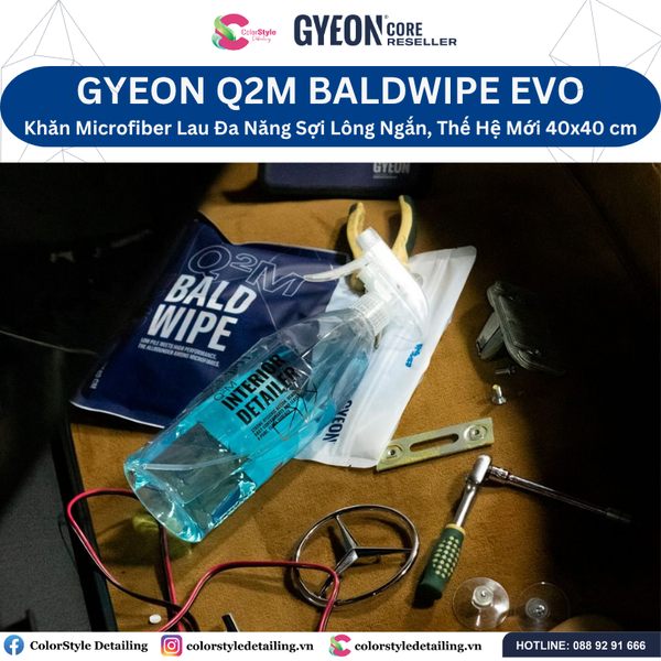  GYEON Q2M Bald Wipe EVO Khăn Microfiber Lau Đa Năng Sợi Lông Ngắn 