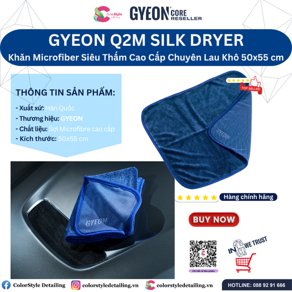 GYEON Q2M Silk Dryer Khăn Microfiber Siêu Thấm Cao Cấp Chuyên Lau Khô 
