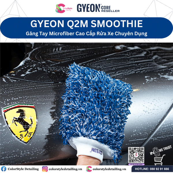  GYEON Q2M Smoothie EVO Găng Tay Microfiber Cao Cấp Rửa Xe Chuyên Dụng 