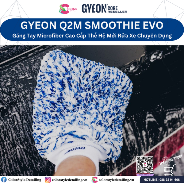  GYEON Q2M Smoothie EVO Găng Tay Microfiber Cao Cấp Rửa Xe Chuyên Dụng 