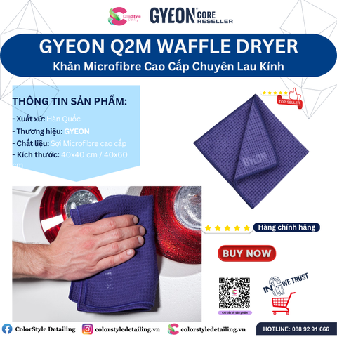  Khăn microfiber lau kính GYEON Q2M WaffleDryer 