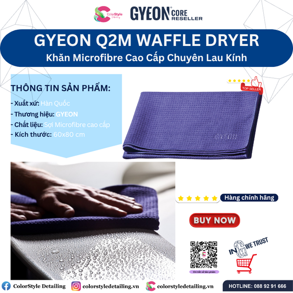  GYEON Q2M WaffleDryer Khăn Microfibre Cao Cấp Chuyên Lau Kính 