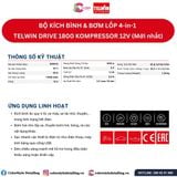  Bộ kích bình bơm lốp 4-in-1 TELWIN DRIVE 1800 KOMPRESSOR 12V(Mới nhất) 