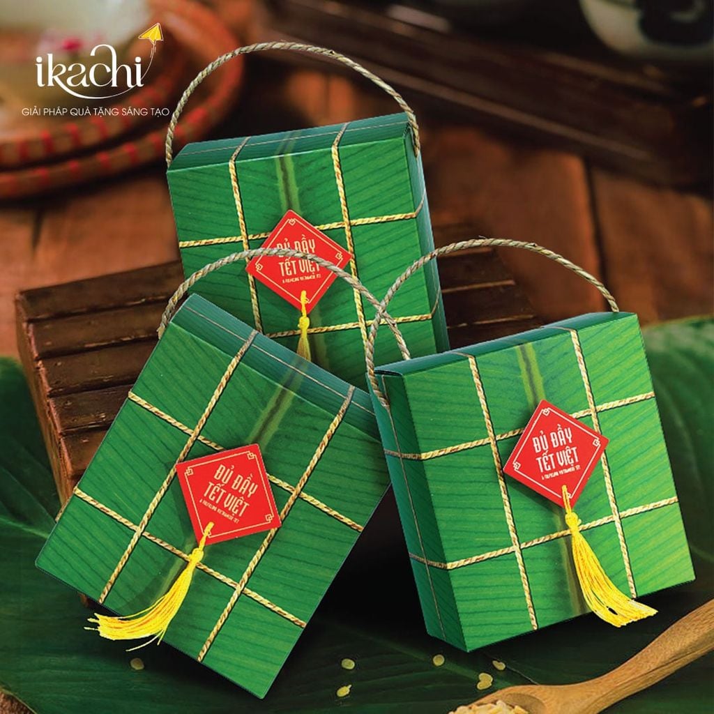 COMBO QUÀ TẾT XANH IKACHI | Bánh Chưng - Bình An