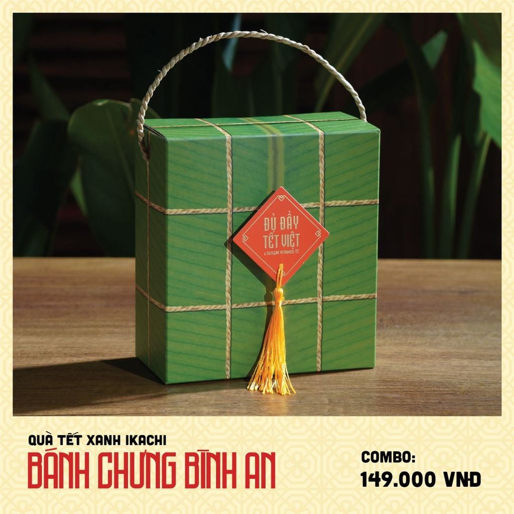 COMBO QUÀ TẾT XANH IKACHI | Bánh Chưng - Bình An