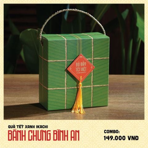 COMBO QUÀ TẾT XANH IKACHI | Bánh Chưng - Bình An