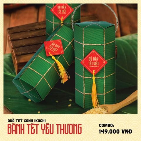 COMBO QUÀ TẾT XANH IKACHI | Bánh Tét - Yêu Thương