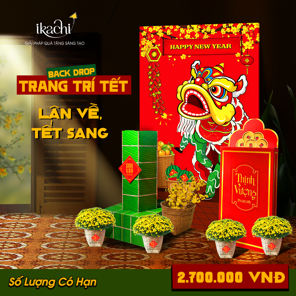 COMBO TRANG TRÍ TẾT XANH | Lân về Têt sang