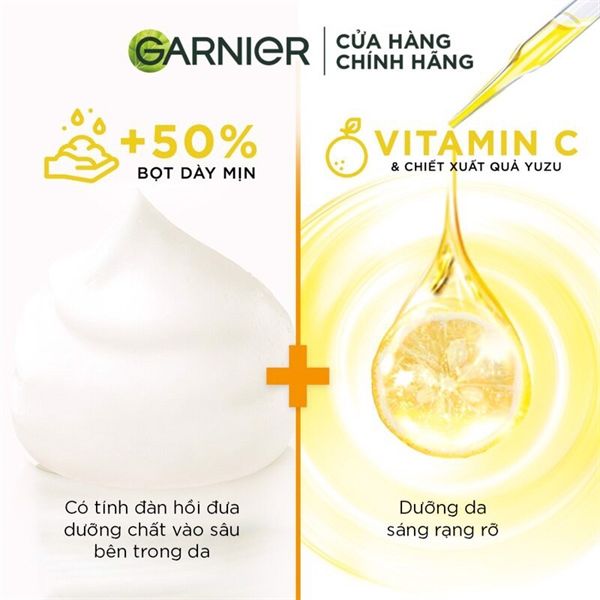 Sữa Rửa Mặt Garnier Light Complete Vitamin C Whip Foam