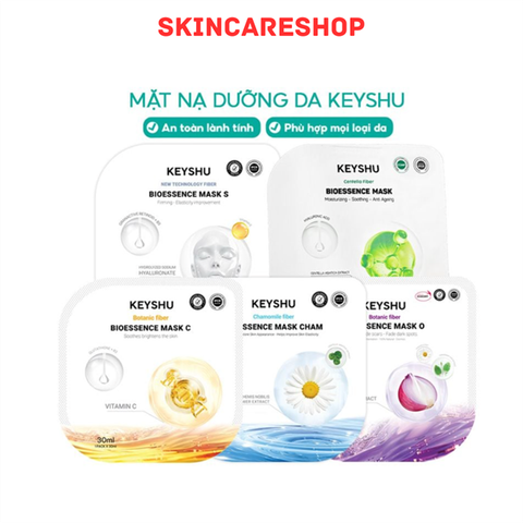 Mặt Nạ Keyshu Dưỡng Ẩm, Làm Mềm Da, Hỗ Trợ Ngừa Lão Hóa Bioessence Mask 30ml