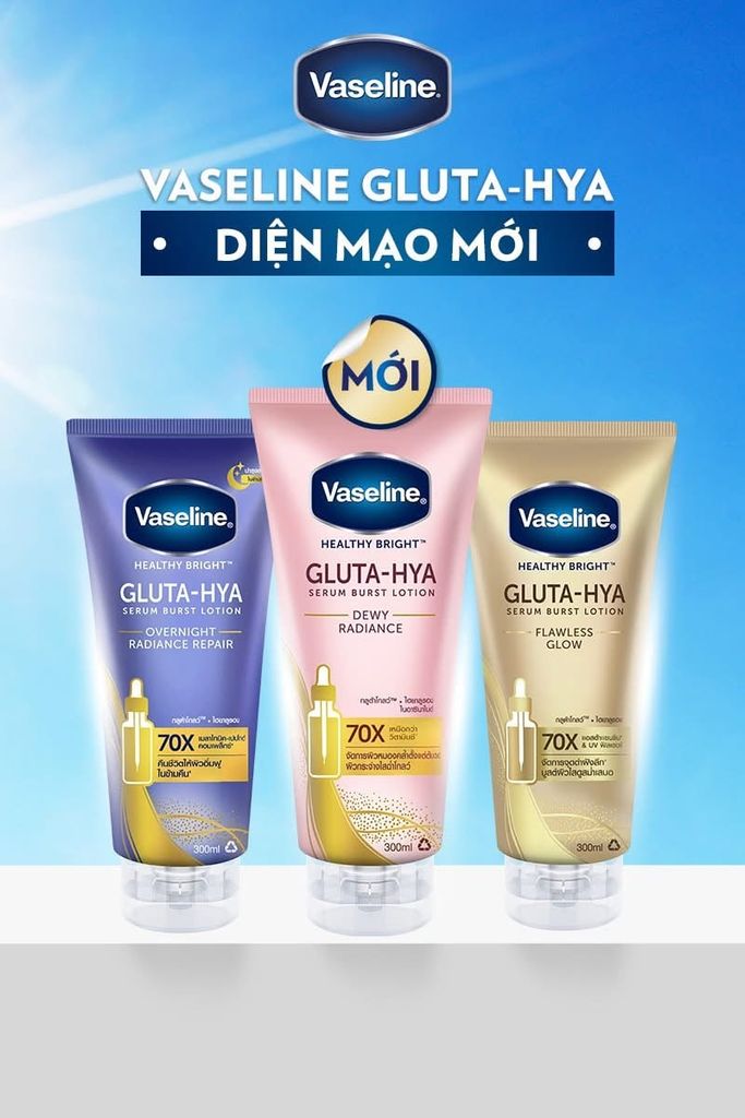 Serum Dưỡng Thể Vaseline Healthy Bright Gluta Hya Burst Lotion 300ml