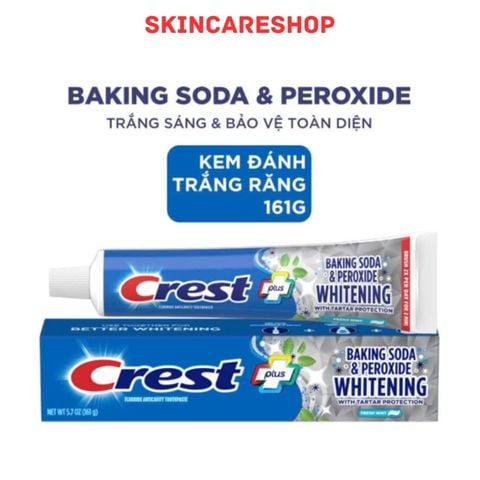 Kem Đánh Răng Crest Baking Soda & Peroxide Whitening Fresh Mint 161g