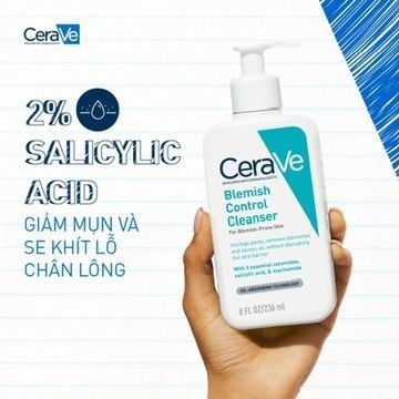 Sữa Rửa Mặt Cerave Cho Da Dầu Mụn Blemish Control Cleanser 236ml