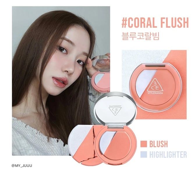Phấn Má Hồng Và Highlight 3CE Blushlighter 4.3g