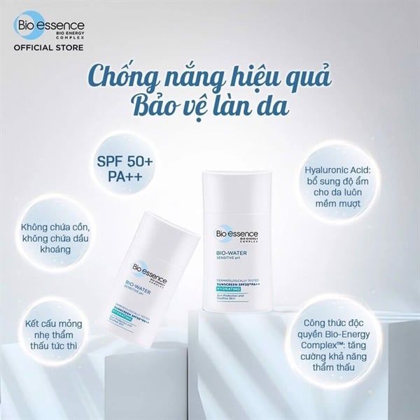Kem Chống Nắng Bio-Essence Vitamin B5 Hyaluronic Acid 40ml