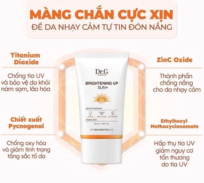 Kem Chống Nắng Nâng Tone Da Dr.G Brightening Up Sun SPF50+ 50ml