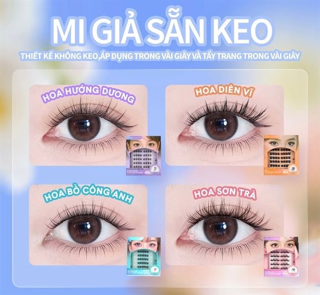 Mi Giả Tự Dính Không Dùng Keo Mlen Diary Glueless Falsies