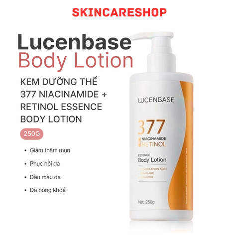 Dưỡng Thể Lucenbase 377 Niacinamide + Retinol Essence Body Lotion 250g