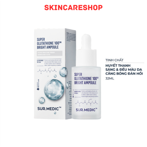Tinh Chất Dưỡng Trắng Sur.Medic+ Super Glutathione 100TM Bright Ampoule 32ml