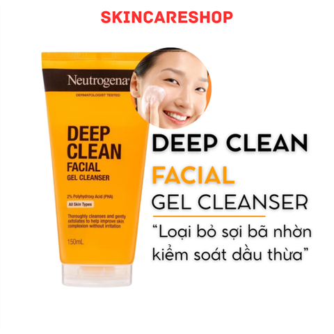 Sữa Rửa Mặt Neutrogena Deep Clean Facial Gel Cleanser 150ml