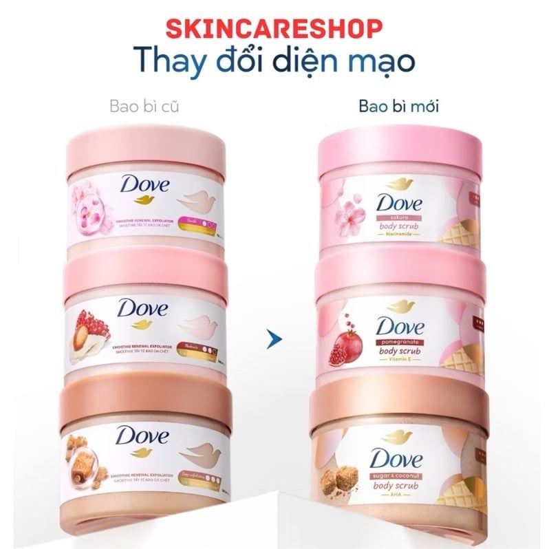 Smoothie Tẩy Tế Bào Chết Body Dove Chăm Da Sáng Mịn 298g/280g