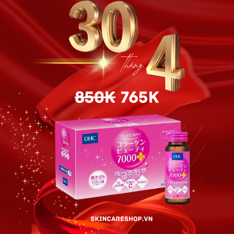 Nước Uống Bổ Sung Collagen DHC Collagen Beauty 7000 Plus (Hộp 10 Chai)