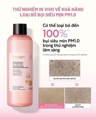Nước Tẩy Trang Sen Hậu Giang Cocoon Hau Giang Lotus Soothing Micellar Water 500ml