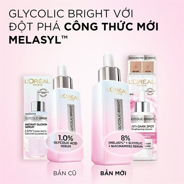 Tinh Chất Mờ Thâm Nám L'oreal Glycolic-Bright Instant Glowing Serum 30ml