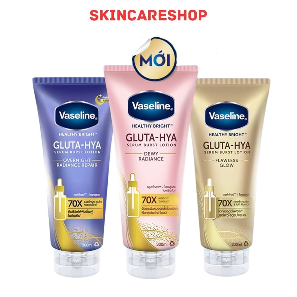 Serum Dưỡng Thể Vaseline Healthy Bright Gluta Hya Burst Lotion 300ml