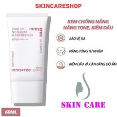 Kem Chống Nắng Nâng Tone Kiềm Dầu Innisfree Tone Up No Sebum Sunscreen Ex SPF50+ PA++++ 60ml