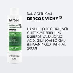 Dầu Gội Vichy Dercos Giảm Gàu Cho Da Đầu Dầu & Ngứa 200ml