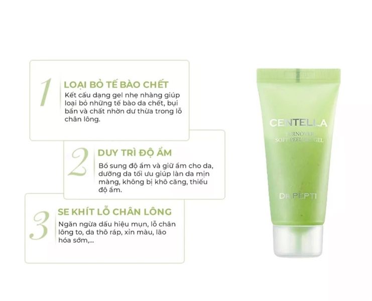 Gel tẩy tế bào chết Dr.Pepti Centella Turnover Soft Peeling Gel 100ml