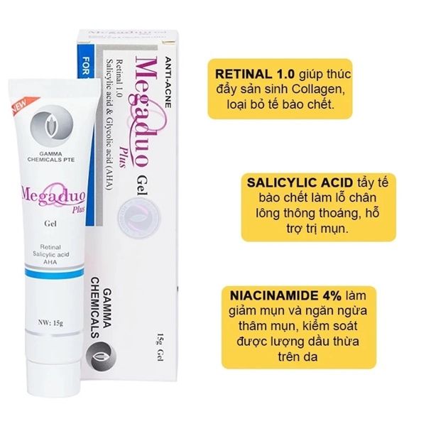 Gel Giảm Mụn Ẩn Và Thâm Gamma Megaduo Gel 15g