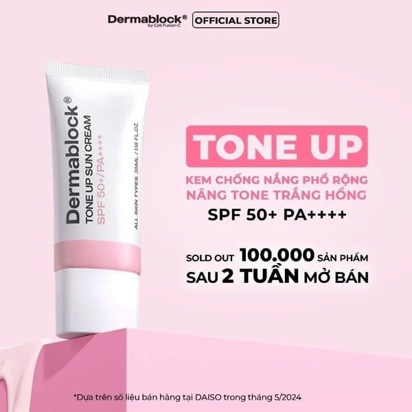 Kem chống nắng Dermablock Tone Up Sun Cream SPF50+PA++++ 35ml