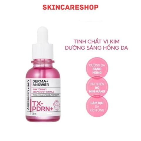 Tinh Chất CNP Vi Kim Dưỡng Sáng Hồng Da Derma Answer Pink Toning Deep In Shot Ampoule 30ml