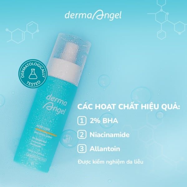 Xịt Dưỡng Da Toàn Thân Giảm Mụn Derma Angel Acne Care BHA Body Spray 100ml