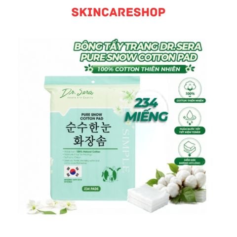 Bông Tẩy Trang Vuông Dr.Sera Pure Snow Cotton Pad 234 Miếng
