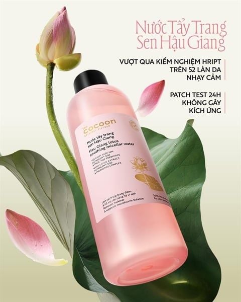 Nước Tẩy Trang Sen Hậu Giang Cocoon Hau Giang Lotus Soothing Micellar Water 500ml