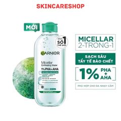 Nước Tẩy Trang Garnier Micellar Exfoliating Water 1% PHA + AHA 400ml