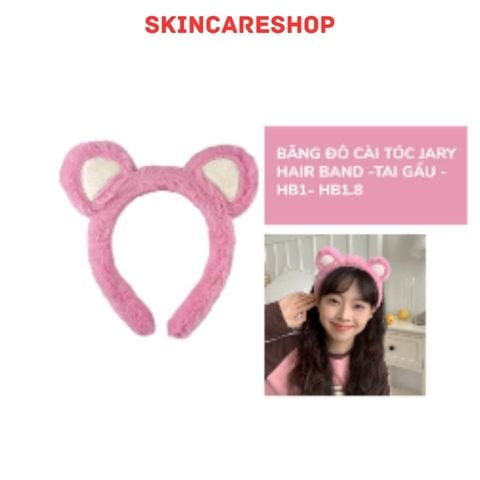 Băng Đô Cài Tóc Tai Gấu Jary Hair Band Hồng Nhạt