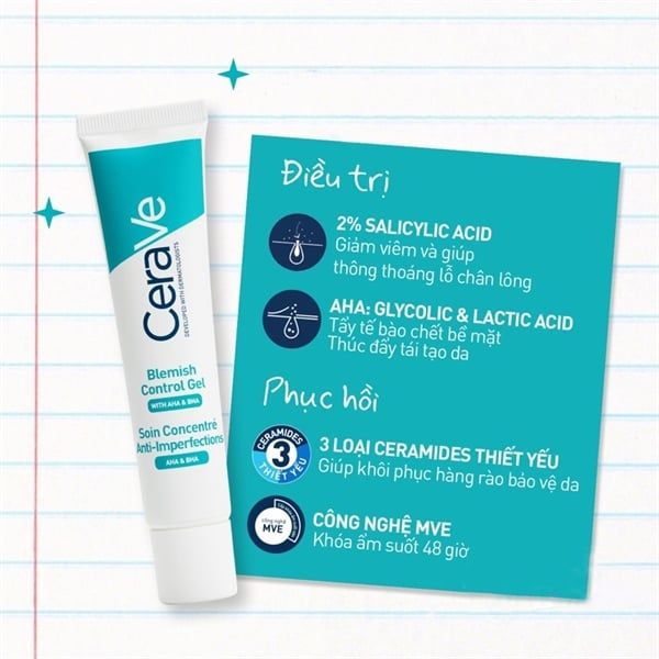 Gel Giảm Mụn Và Thâm Mụn Cerave Blemish Control Gel 40ml