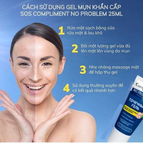 Gel Chấm Mụn Compliment SOS No Problem AHA BHA PHA 25g