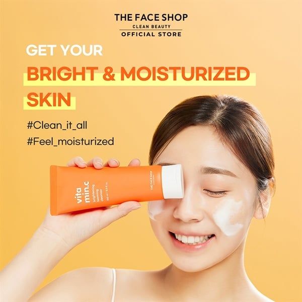 Sữa Rửa Mặt THE FACE SHOP Làm Sạch Đều Màu Da Vitamin Brightening Foaming Cleanser 150ml